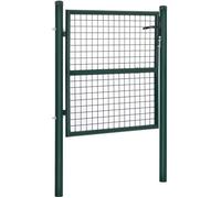 SONGMICS Portillon de jardin en acier galvanisé, Portail de jardin, Porte de clôture, avec serrure, poignée, clé, 106 x 150 cm, Vert