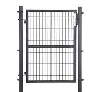 SONGMICS Portillon de Jardin, en Acier Galvanisé, Portillon de Clôture Verrouillable, Tube Rectangulaire, Porte 106 x 170 cm (L x H), Gris GGD175GYV1