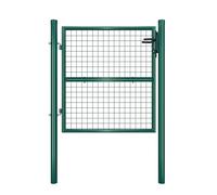 SONGMICS Portillon de Jardin Grillagé, en Acier Galvanisé, Clôture avec Serrure,Porte 106 x 100 cm (L x H), Tube Rond, Vert GGD150G01