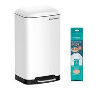 SONGMICS Poubelle, 30L, en inox, étanche à l'air