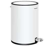 SONGMICS Poubelle 3L, Poubelle de Salle de Bain, Petit, avec Couvercle, Fermeture en Douceur, Seau Intérieur Amovible en Plastique, pour Salle de Bain, Bureau, Acier, Blanc Nuage LTB11WT