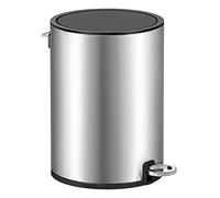 SONGMICS Poubelle 3L, Poubelle de Salle de Bain, Petit, avec Couvercle, Fermeture en Douceur, Seau Intérieur Amovible en Plastique, pour Salle de Bain, Bureau, Acier, Argent Métallique LTB011E01