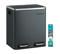 SONGMICS Poubelle Métal-Pied, Poubelle, 30L, Ergonomique, Acier