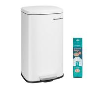 SONGMICS : Poubelle de cuisine, poubelle à pédale, acier, 30 litres