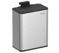 SONGMICS Poubelle de Cuisine Murale, Poubelle à Compost 8L avec Couvercle, pour Déchets Alimentaires, sur Porte ou Mur, avec Crochets, pour Sous-Évier, Salle de Bain, Argent Métallique LTB810E08
