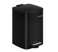 SONGMICS Poubelle de Cuisine, Poubelle 20 L, Poubelle à Pédale en Acier, avec Seau Intérieur, Fermeture Douce et Maintien en Ouverture, Noir d'Encre LTB592B02