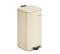 SONGMICS Poubelle de Cuisine, Poubelle 30 L, Poubelle à Pédale en Acier, avec Seau Intérieur, Fermeture Douce et Maintien en Ouverture, Beige Sable LTB593A02