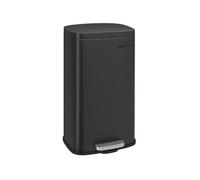 SONGMICS Poubelle de cuisine, Poubelle à pédale 30L, seau interne en plastique, couvercle, fermeture souple, anti-odeur Noir