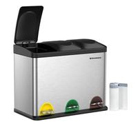 SONGMICS Poubelle Système de tri des déchets, poubelle, inox, 45 L