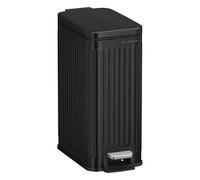 SONGMICS Poubelle de salle de bain, 6 l, poubelle avec couvercle, fine pour les petits espaces, poubelle en acier inoxydable, fermeture douce, encre noire ULTB563B02