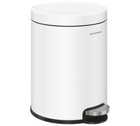 SONGMICS Poubelle de Salle de Bain à Pédale, 6 L, avec Couvercle en Acier
