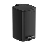 SONGMICS Poubelle de Salle de Bain, Corbeille à Déchets à Pédale avec Couvercle, 8L, pour les Petits Espaces, Fermeture en Douceur, en Acier, Noir LTB591B0802
