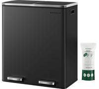 SONGMICS Poubelle Système de tri des déchets, avec 2 compartiments, 2 x 30 L, Cuisine