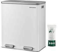 SONGMICS Poubelle Système de tri des déchets, avec 2 compartiments, 2 x 30 L, Cuisine