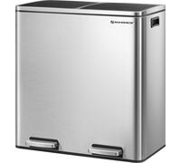 SONGMICS Poubelle Système de tri des déchets, avec 2 compartiments, 2 x 30 L, Cuisine