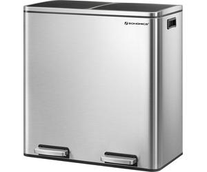 SONGMICS Poubelle Système de tri des déchets, avec 2 compartiments, 2 x 30 L, Cuisine