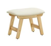 SONGMICS Repose-Pieds Rembourré en Bois d'Hévéa, avec Housse Lavable | Petit Tabouret, 39,1 x 24,9 x 30 cm, Marchepied pour Animaux et Enfants, Beige sable, Collection MARY LSF052LF02