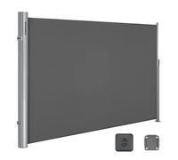 SONGMICS Store Latéral Aluminiujm, Rétractable, 160 x 300 cm, Brise-vue, Protection Solaire, Opaque, Brise-vent, pour Balcon, Terrasse, Jardin, Gris Anthracite GSA160G