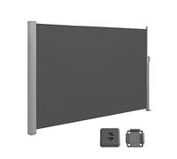 SONGMICS Store latéral avec Coffre en Acier résistant à la Rouille Extensible 200 x 400 cm, Brise-Vue, Protection Solaire, occultant, pour Balcon, terrasse, Jardin, Anthracite GSA204G02
