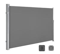 SONGMICS Store latéral en Aluminium Extensible 200 x 400 cm, Brise-Vue, Protection Solaire, occultant, pour Balcon, terrasse, Jardin, Gris GSA204G03