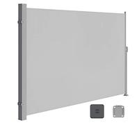 SONGMICS Store latéral Extensible 200x400 cm, Brise-Vue, Protection Solaire, occultant, Store latéral pour Balcon, terrasse, Jardin, Gris Clair GSA504G03