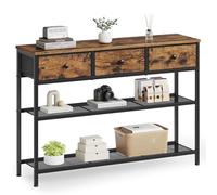 SONGMICS Table Console avec 3 Tiroirs et Cadre en Acier, 98,8 x 30 x 78,7 cm