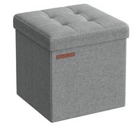 SONGMICS Tabouret de Rangement, Petit Pouf Pliable, 30 x 30 x 30 cm | Repose-pieds Cubique, Charge jusqu'à 130 kg, pour Salon, Chambre, Dortoir, Gris tourterelle, Collection MINOTA LSF028G02