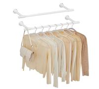 SONGMICS Tringle à vêtements murale, lot de 2, capacité de charge 60 kg