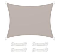 SONGMICS Voile d'ombrage 3 x 4 m, imperméable, avec Une Colonne d'eau de 665 mm, Protection Solaire en Polyester indéchirable, Protection UV 93%, terrasse, Jardin, Balcon, rectangulaire, Cordes de 2