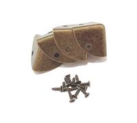 SONGMIky Boîte À Vin en Bois Et Métal Antique, 4/8 Pièces, Étui De Protection d'angle Fer, des Bords, Couverture d'emballage Cadeau(Black/Gold)