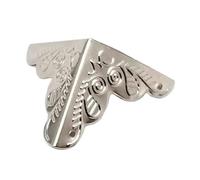 SONGMIky Coffre À Bijoux Décoratif, Boîte-Cadeau De Vin, Valise en Bois, Laiton Antique, Or, Couvercle Protection d'angle Meubles avec Clous, 12 Pièces(Type C Silver)