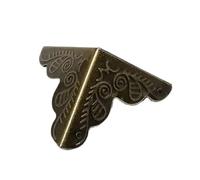 SONGMIky Coffre À Bijoux Décoratif, Boîte-Cadeau De Vin, Valise en Bois, Laiton Antique, Or, Couvercle Protection d'angle Meubles avec Clous, 12 Pièces(Type C Antique Brass)