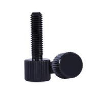 SONGMIky Lot de 10/20 vis à tête Plate moletées Noires en Acier, M2, M2.5, M3, M4, M5, M6, *5/6/8/10/12/15/20/25/30, à Serrage Manuel(X8mm,M4 10pcs)