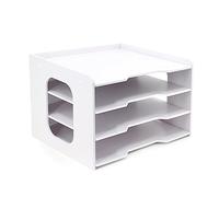 SONGWAY Organiseur de papier à 4 niveaux pour scrapbooking, pour fichiers de bureau, porte-papier, bacs à papier empilables, cube de rangement de papier de bureau pour maison et bureau, 30,5 x 30,5 cm