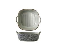 SONGYL-20249 Plat à cocotte Bol de cuisson à Double oreille 7 pouces, ustensiles four en céramique, poêle carrée, bol riz Plaques de four