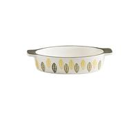 SONGYL-20249 Plat à cocotte Plaque de cuisson ovale en céramique 420ML, poêle à riz cuite au fromage, assiette Spaghetti créative, four Double oreilles, légumes Plaques de four(Green)