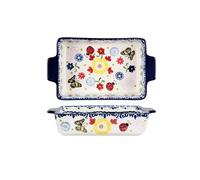 SONGYL-20249 Plat à cocotte Plaque de cuisson rectangulaire en céramique à double oreille for four micro-ondes, barbecue, fromage, riz cuit au Plaques de four