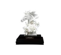 SONGYL-20249 Statue Ornementale Ornements de Cheval en céramique 27 x 21 36 cm, décoration Salon, Bureau, d'armoire à vin, Artisanat(Blanc)