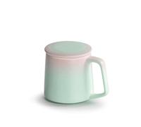SONGYL-20249 Tasse à thé Ensemble de tasses à café dégradées, filtre thé et eau en céramique avec couvercle, capacité 325 ml, for bureau, hommes femmes(Green)