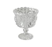 SONGYL-20249 Verres à boire Coupes à dessert vintage en relief, 250 ml, transparentes, avec pied coloré(Transparent)