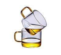 SONGYL-20249 Verres à boire Lot de 2 tasses en verre transparent avec anse, idéales for le café ou la dégustation thé, 150 ml (5 oz)(Transparent)
