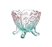 SONGYL-20249 Verres à boire Petits bols à dessert vintage en verre gaufré, coupes colorées sur pied for glacées, fruits, salades(Multi-colored)