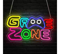 SONGYUNEON Game Zone Néon Lampe LED Photos Enseigne Néon pour Mur USB Lumière pour Accessoires Décoration de Chambre Fête d'Enfants Chambre Salle de Jeux Décor