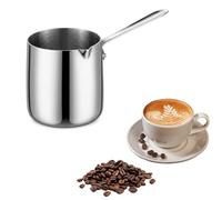 Sonhomay Cafetière turque en acier inoxydable de 414 ml, chauffe-lait, cafetière pour latte, fonte, beurre, chocolat chaud, thé