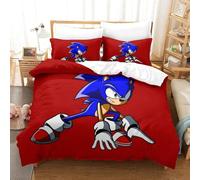 Sonic Ensemble De Literie Imprim¿¿ En D Parure De Lit Housse De Couette Game Characters,Sets De Housse Couette En Microfibre,Doux Et Confortable Single