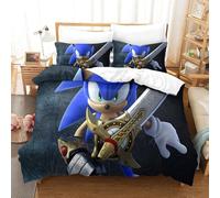 Sonic Ensemble De Literie Imprim¿¿ En D Parure De Lit Housse De Couette Game Characters,Sets De Housse Couette En Microfibre,Doux Et Confortable King£¿X