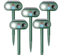 Sonic Fortress Pro 2026 - Répulsif solaire à ultrasons pour animaux avec détecteur de mouvement et lumière stroboscopique, charge USB, dissuasif pour chats en plein air pour ratons laveurs, lapins