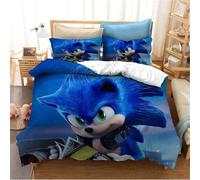 Sonic Parure De Lit Constitu¿¿E De Housse De Couette Et De Taies D'oreiller, En Microfibre, Avec Impression Num¿¿Rique D, Pour Enfant, (, ?X??Cm