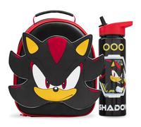 Sonic the Hedgehog 3D Sac Isotherme Repas et Gourde Enfant Set, Shadow Lunch Bag Isotherme avec Fermeture Éclair et Sans BPA Gourde Air Up, École ou Pique Nique, Cadeau Enfant (Noir/Rouge Shadow)