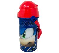 Sonic The Hedgehog Bouteille pour enfant avec sangle 500 ml Sonic Le Hérisson Robot Pop Up Cadeau Anniversaire Enfant